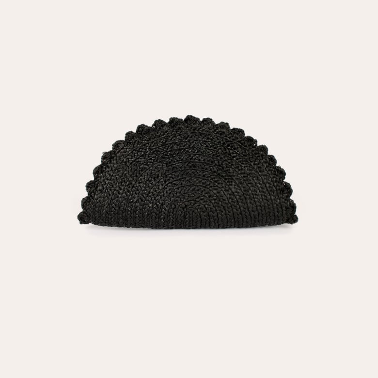 gas bijoux Sac pochette Sun raphia