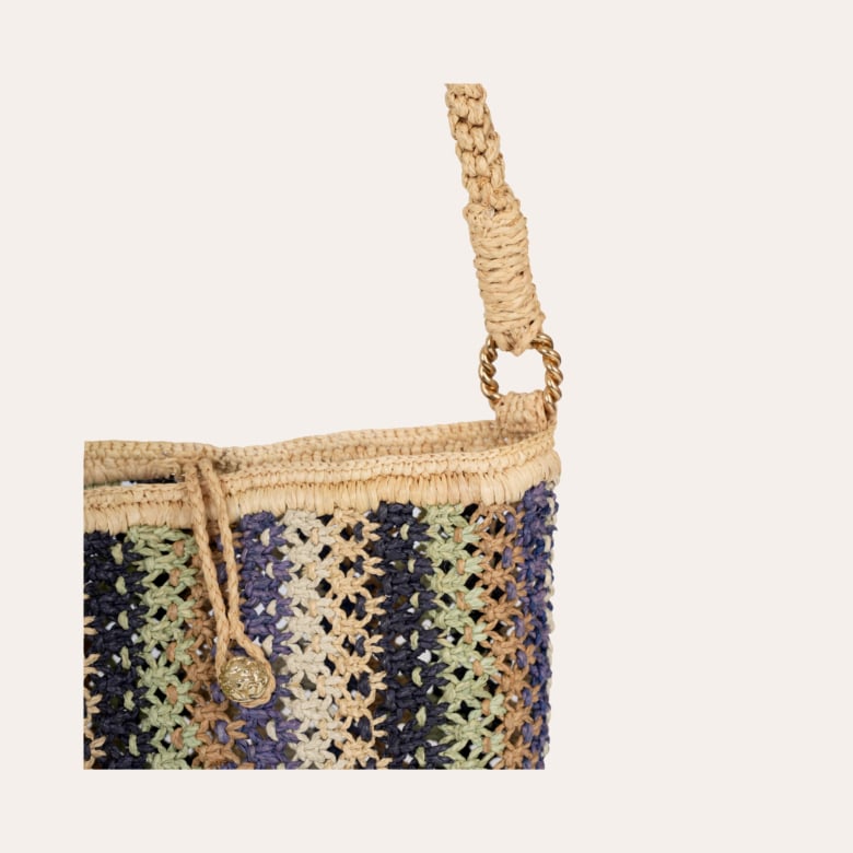 Gas Bijoux Sac Seau Bambou Mini Raphia