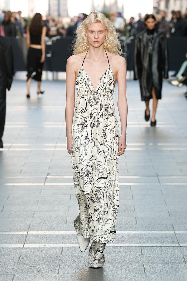Gauchère Pantalon Blanc Imprimé Camille Henrot