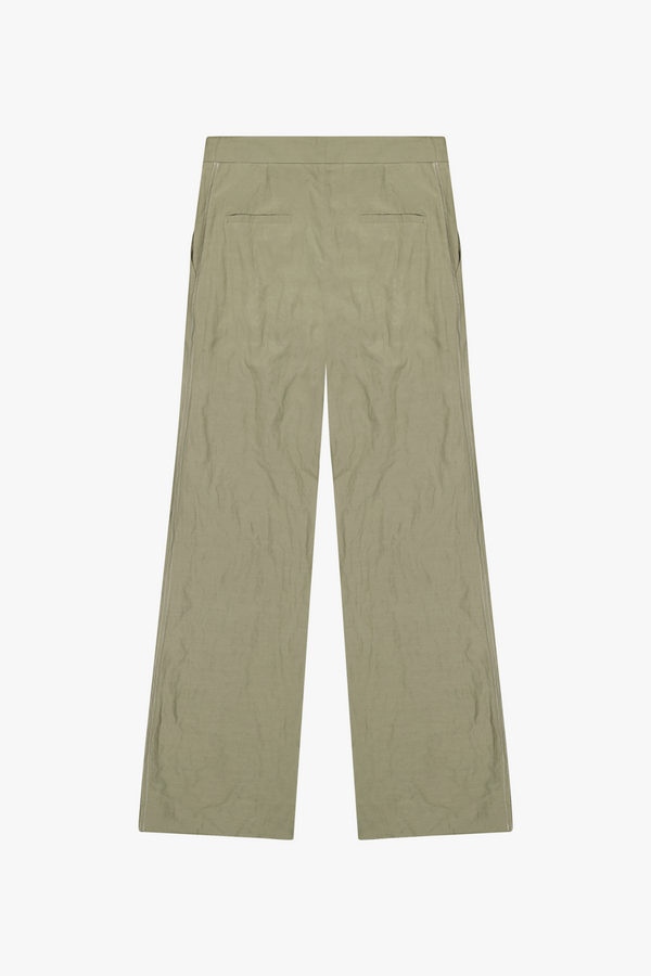 Gauchère Pantalon Droit En Coton Froissé