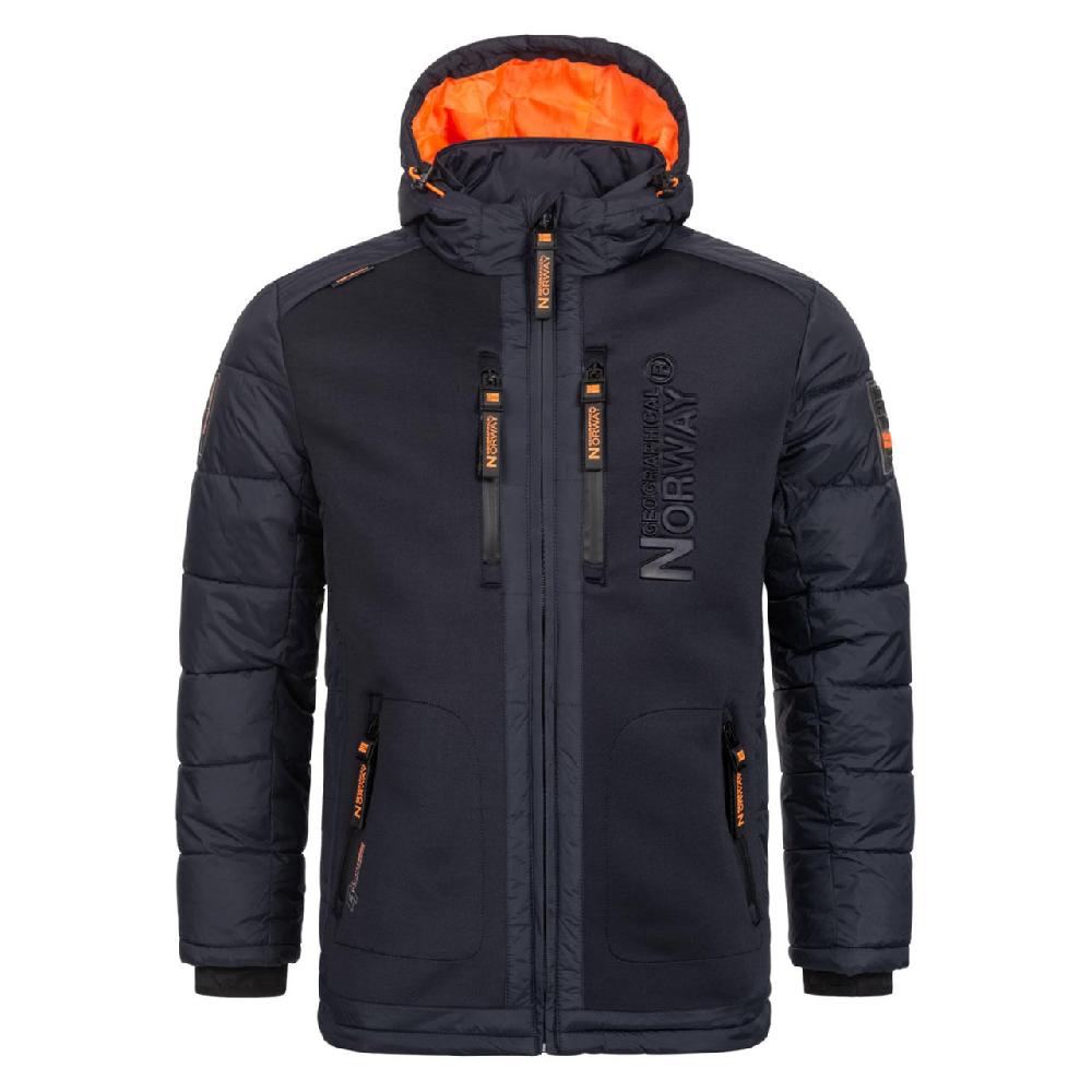 Geographical Norway Geographical Norway Beachwood Homme - Doudoune Bimatière Contrastée Et Matelassée Marine Orange