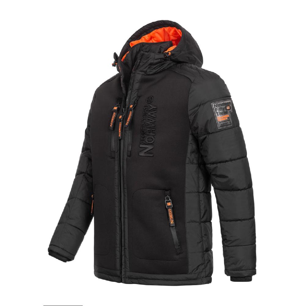Geographical Norway Geographical Norway Beachwood Homme - Doudoune Bimatière Contrastée Et Matelassée Noir Orange