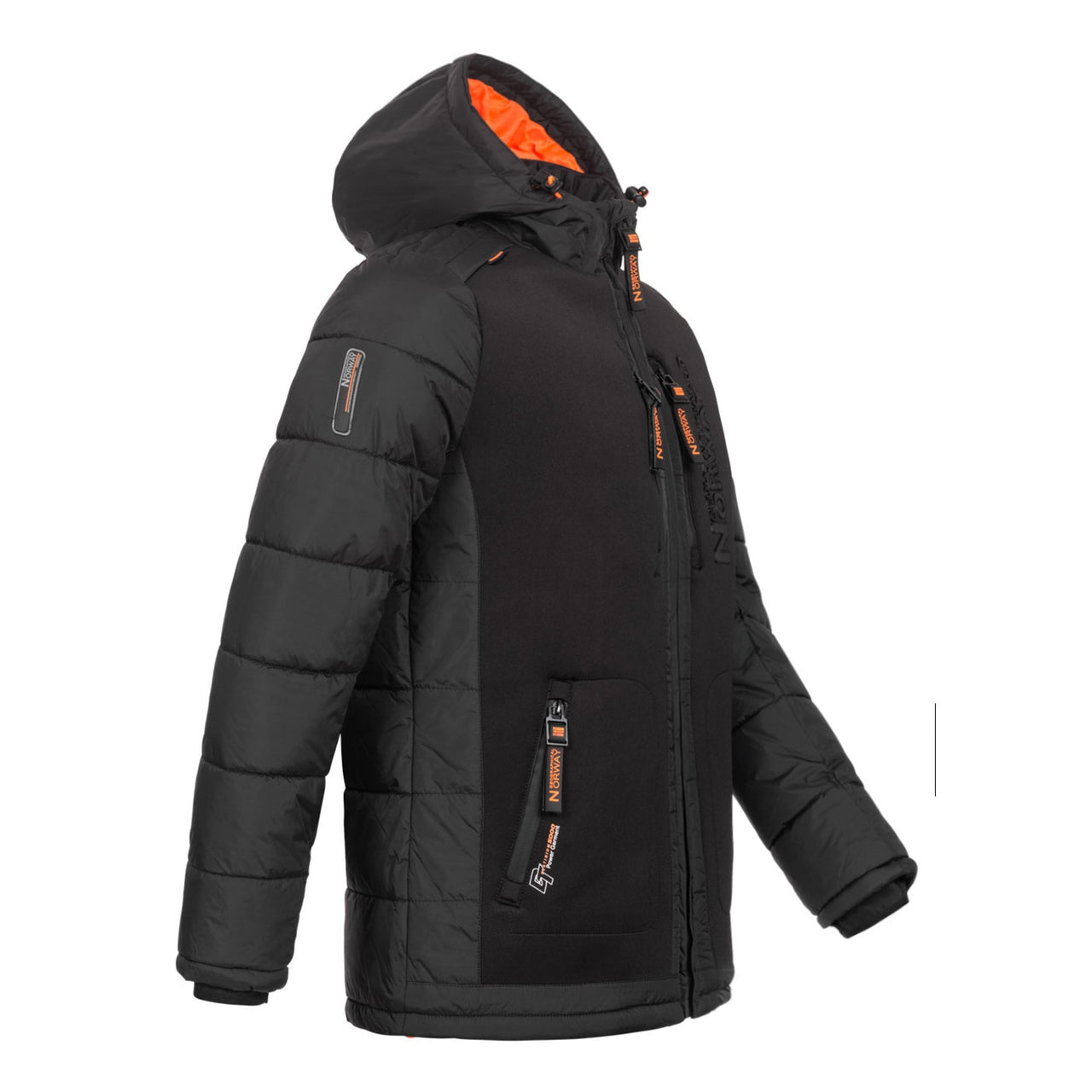 Geographical Norway Geographical Norway Beachwood Homme - Doudoune Bimatière Contrastée Et Matelassée Noir Orange