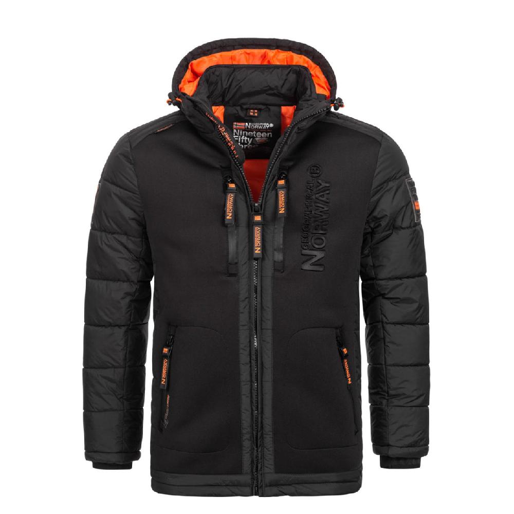 geographical norway Geographical Norway Beachwood Homme - Doudoune bimatière contrastée et matelassée Noir Orange