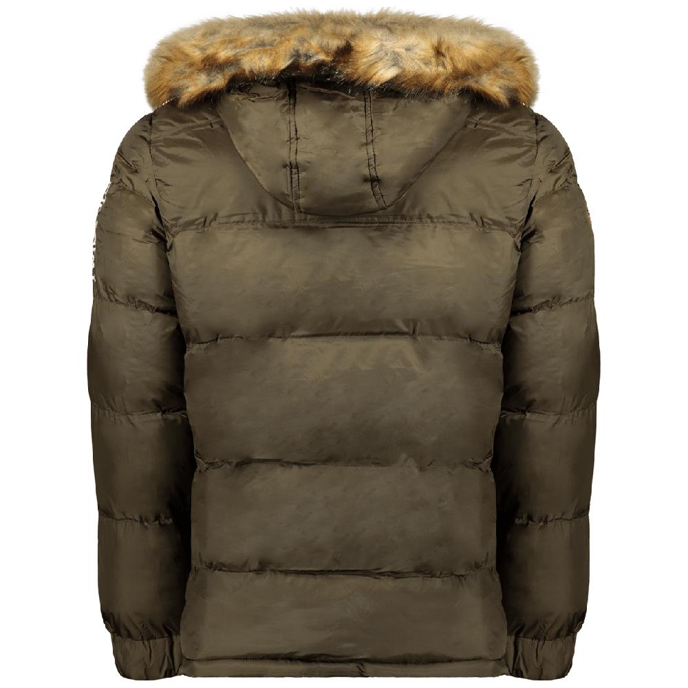 Geographical Norway Geographical Norway Bilboquet Homme - Doudoune Matelassée à Capuche Fixe Passe-Tête Demi-Zip Kaki Kaki