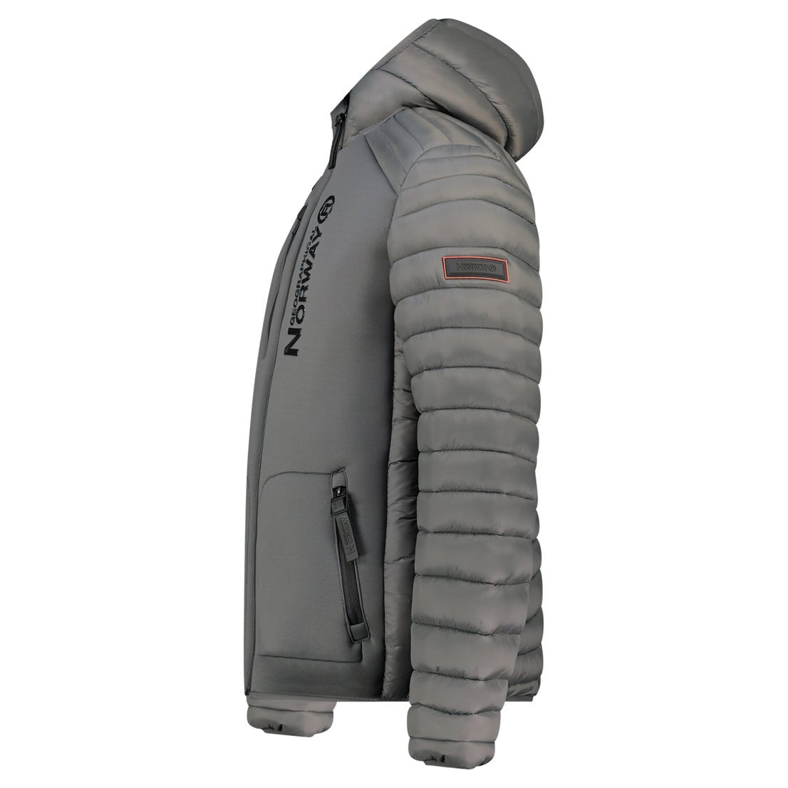 Geographical Norway Geographical Norway Briwood Homme - Blouson Bi-Matière Avec Capuche Gris Fonce