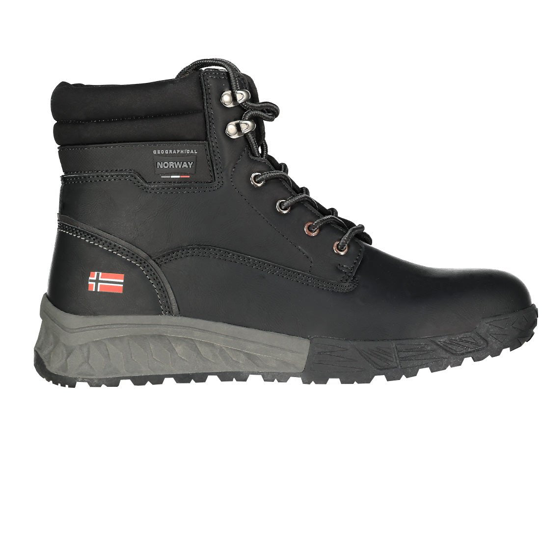 geographical norway Geographical Norway OCLARC Homme - Chaussures de Trekking Montantes à Lacets Confort et Résistance Noir