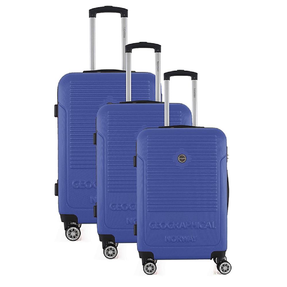 geographical norway Geographical Norway SANDIEGO – Lot de 3 Valises Rigides Bleu Royal