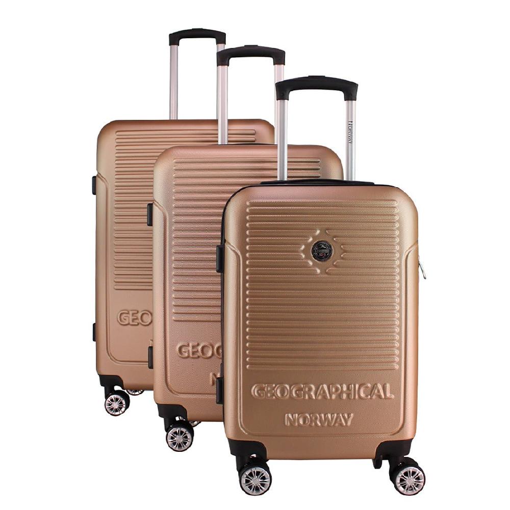 geographical norway Geographical Norway SANDIEGO – Lot de 3 Valises Rigides Rose