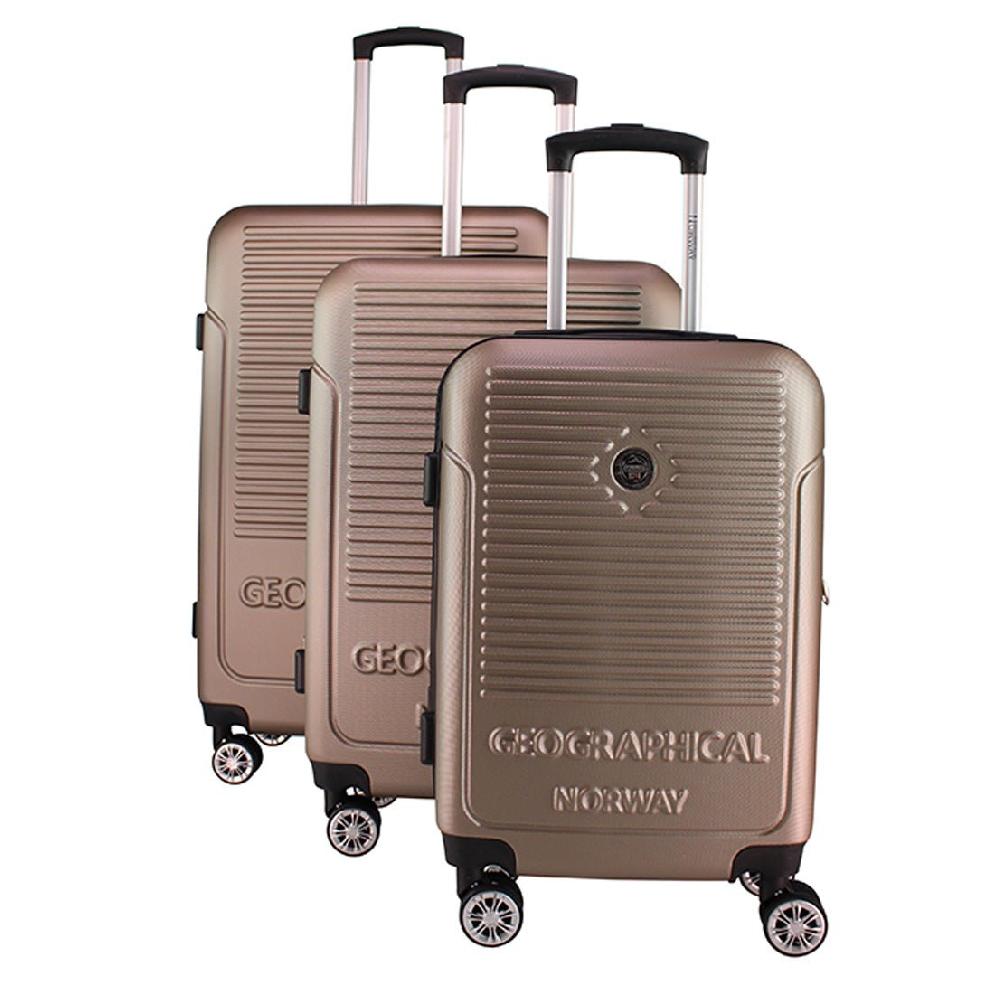 geographical norway Geographical Norway SANDIEGO – Lot de 3 Valises Rigides Champagne