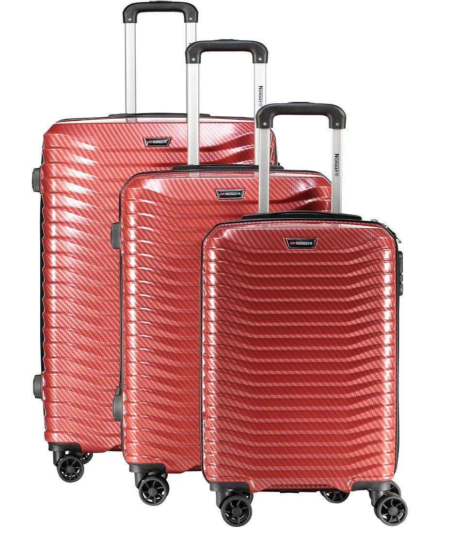 geographical norway Geographical Norway SEA – Lot de 3 Valises Rigides avec Badge Métallique et Poignée Réglable Rouge