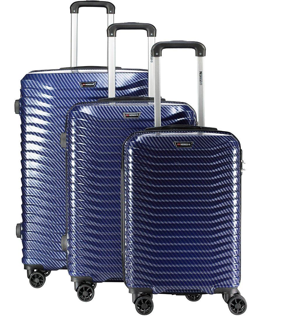 geographical norway Geographical Norway SEA – Lot de 3 Valises Rigides avec Badge Métallique et Poignée Réglable Bleu