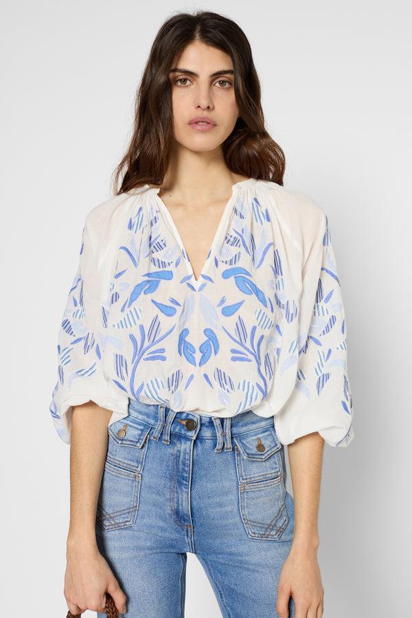 gerard darel Blouse patchwork en voile de coton - UTESA