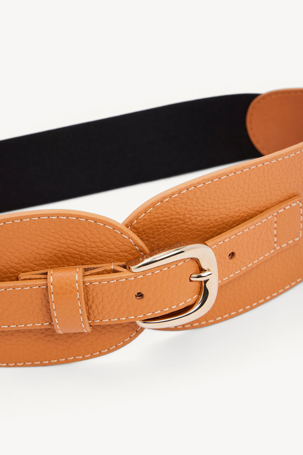 Gerard Darel Ceinture En Cuir Grainé Avec Dos élastiqué - OLYMPE