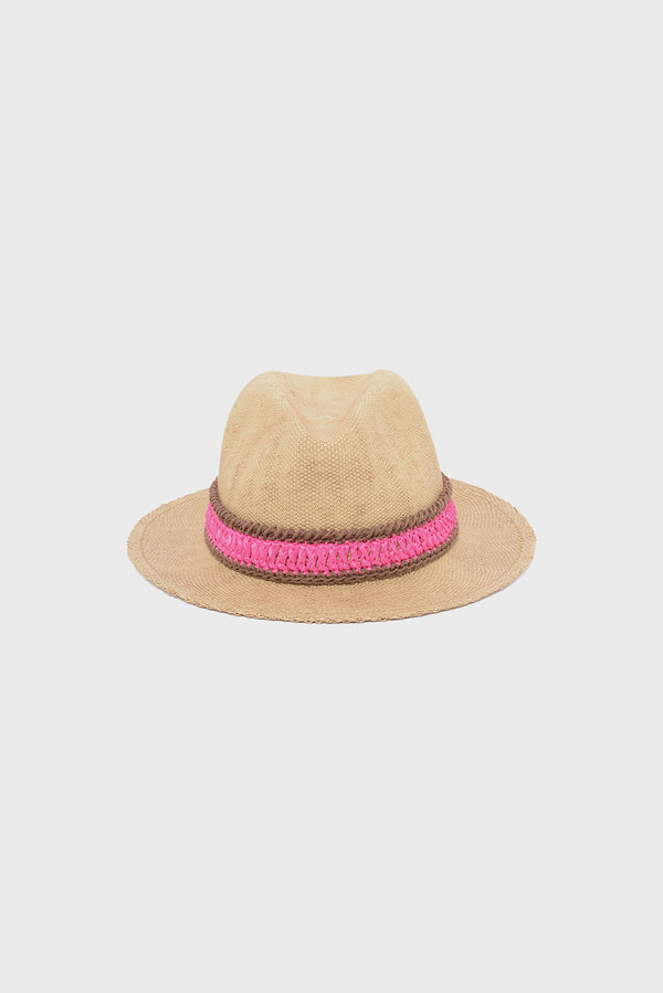 gerard darel Chapeau en raphia à bande colorée - NIRMA