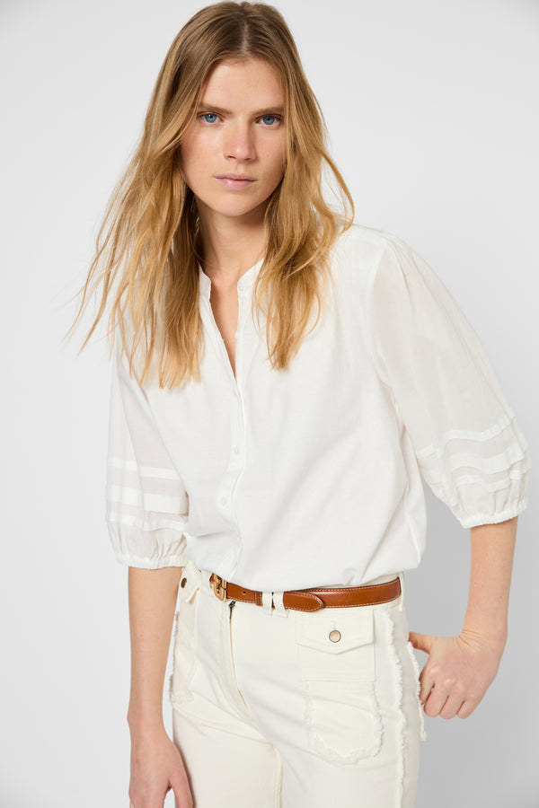 gerard darel Chemise en coton et manches à plis - GIULIETTA
