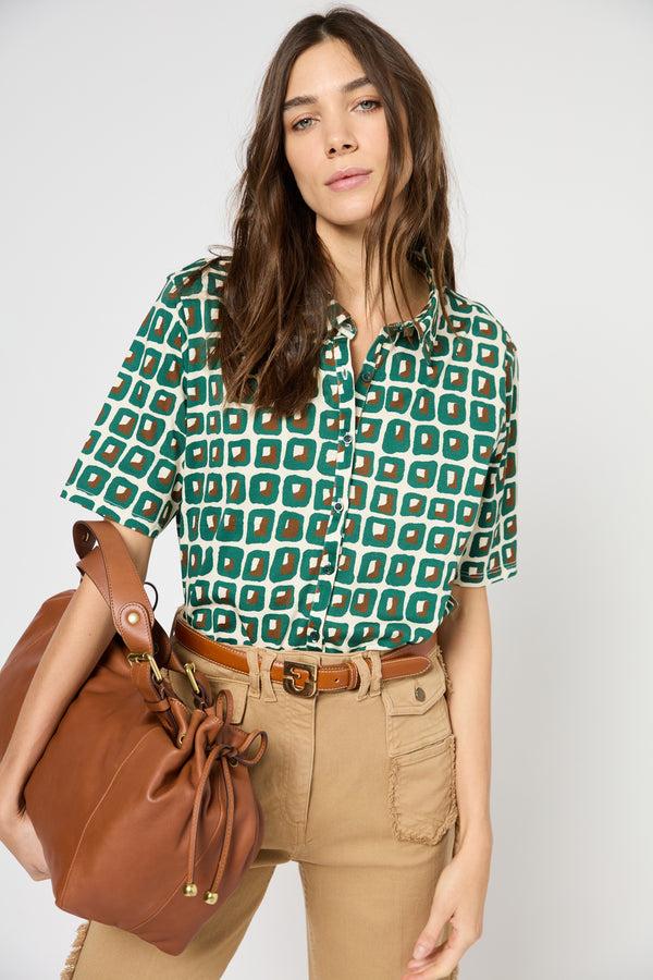 gerard darel Chemise en coton imprimé géométrique - GEMMA