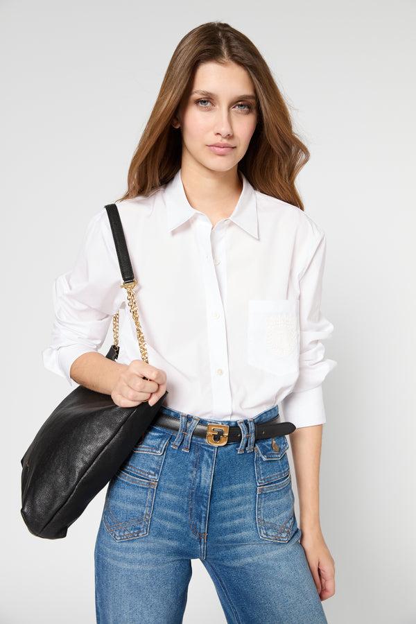 gerard darel Chemise en popeline à blason brodé - UDRIA