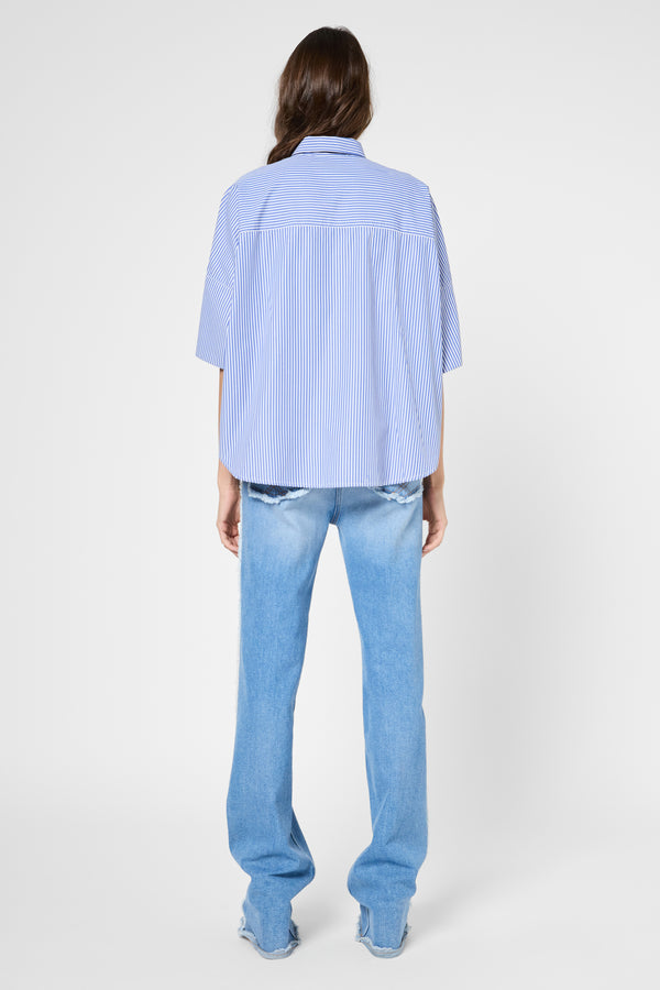 Gerard Darel Chemise Oversize En Popeline Rayée - USIS