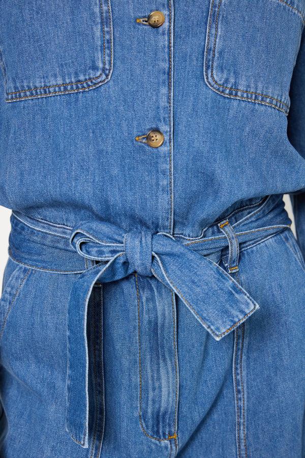 Gerard Darel Combinaison En Jean à Col Chemise - FLORE