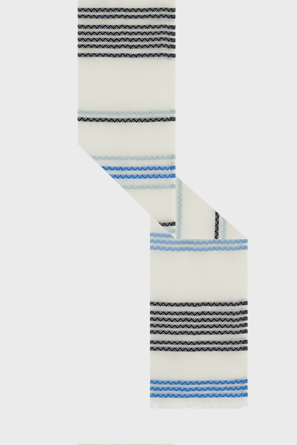 Gerard Darel Foulard à Rayures Ondulées Brodées - OLYVIA