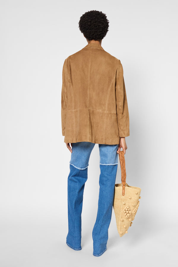 Gerard Darel Blazer En Cuir Velours - ROMANE