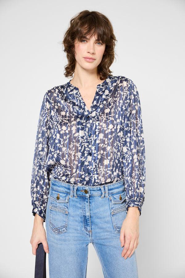 gerard darel Blouse imprimée à lurex - UZETTE