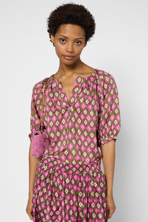 gerard darel Blouse imprimée en soie - USNA