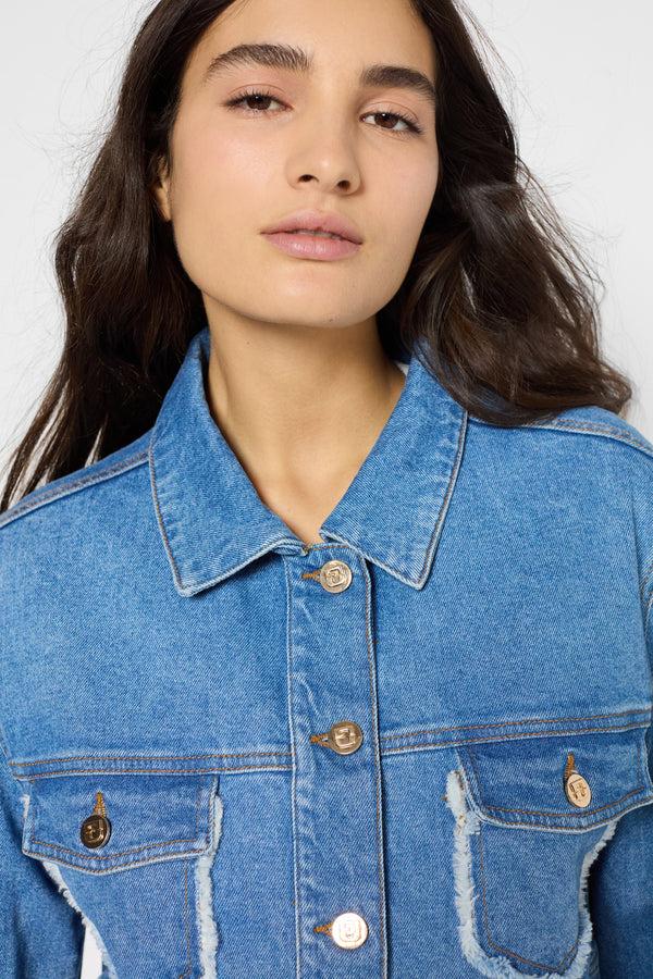 Gerard Darel Blouson En Denim à Franges - ROMYRA