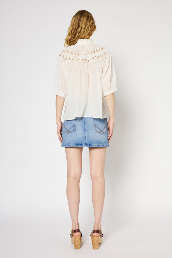 Gerard Darel Chemise à Broderies En Coton - UMBER