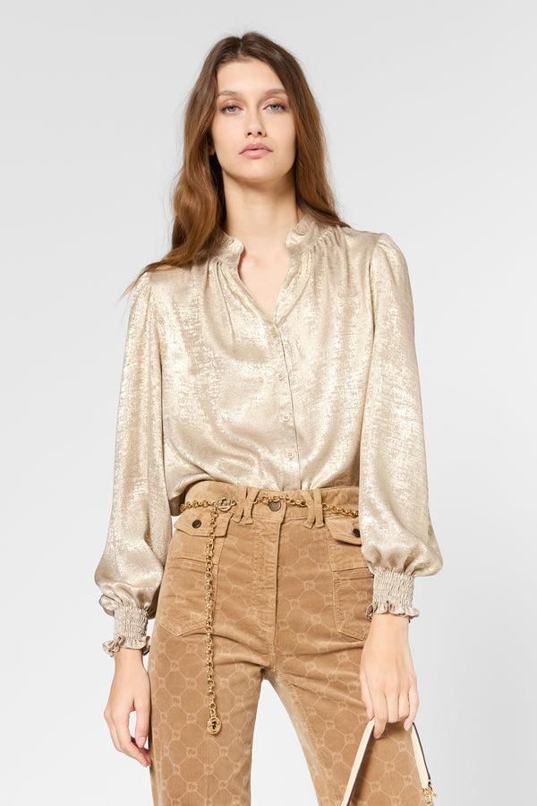 gerard darel Chemise dorée à col montant - UMELINE