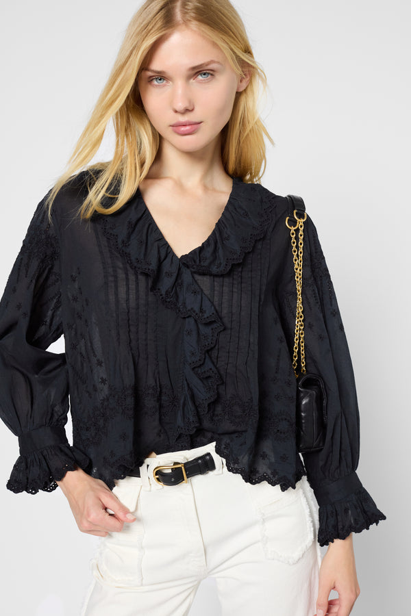 Gerard Darel Chemise En Coton à Broderies - URTIZ