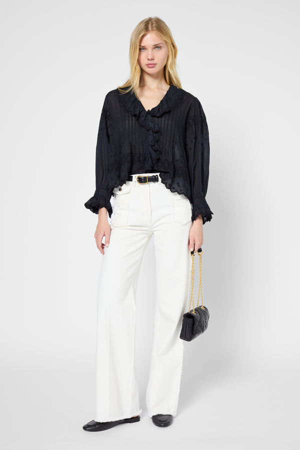 gerard darel Chemise en coton à broderies - URTIZ