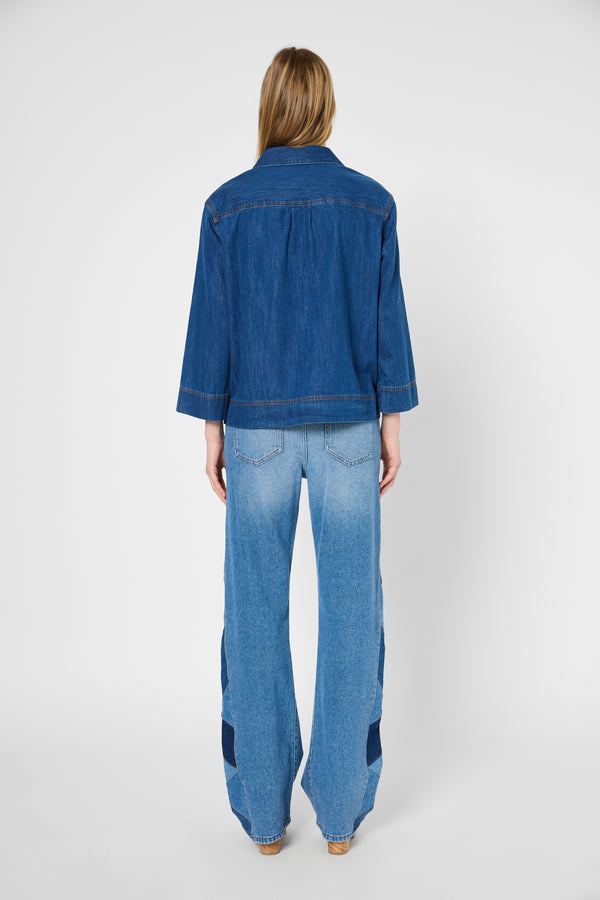 Gerard Darel Chemise En Denim à Boutons Dorés - UNIA