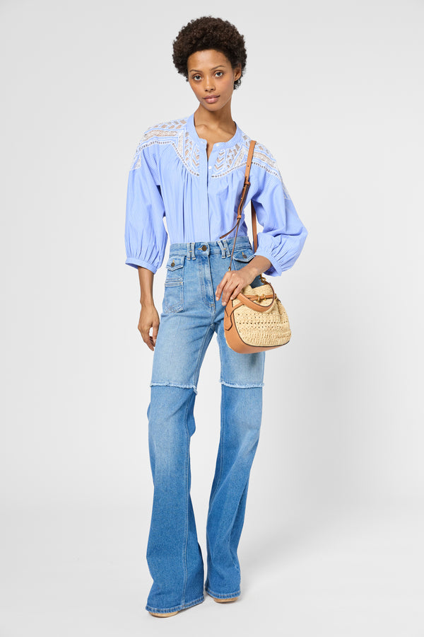 Gerard Darel Chemise Rayée à Broderies - UVEA