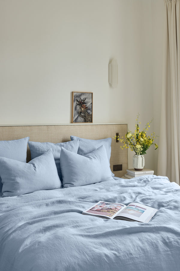 Gerard Darel Drap Housse En Lin Lavé - Bleu Ciel