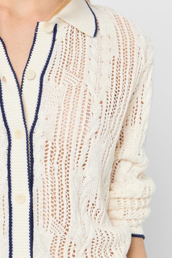 Gerard Darel Gilet En Crochet à Col Polo - JOSS