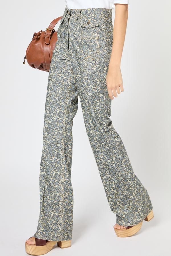 Gerard Darel Jean Flare En Velours à Fleurs – LIANNA