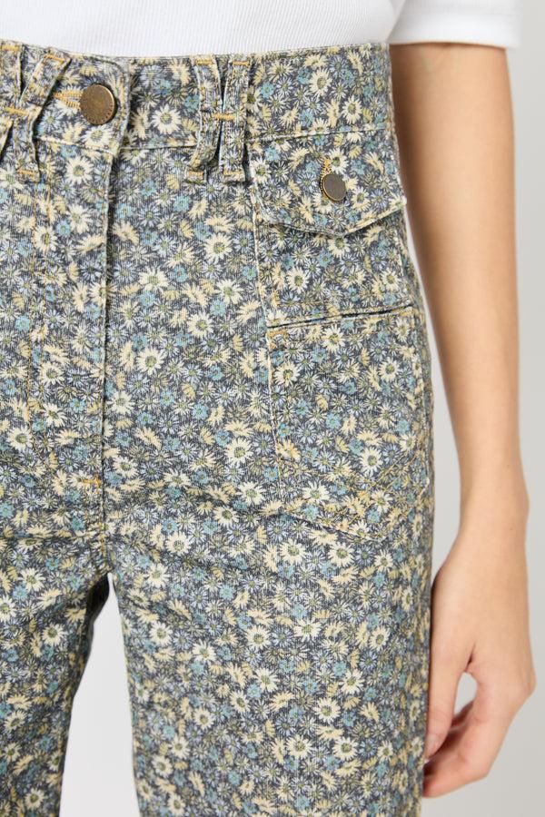 Gerard Darel Jean Flare En Velours à Fleurs – LIANNA