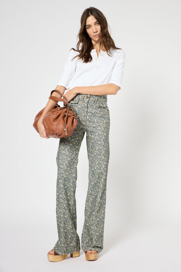 gerard darel Jean flare en velours à fleurs – LIANNA