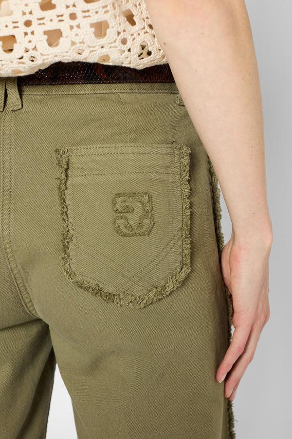 Gerard Darel Jean Flare Kaki à Franges - ANNA