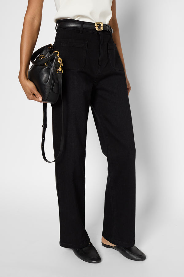 Gerard Darel Jean Noir Droit Et Large - NEVAE