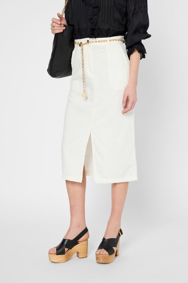 Gerard Darel Jupe Droite En Coton Et Lin - VICTORIA