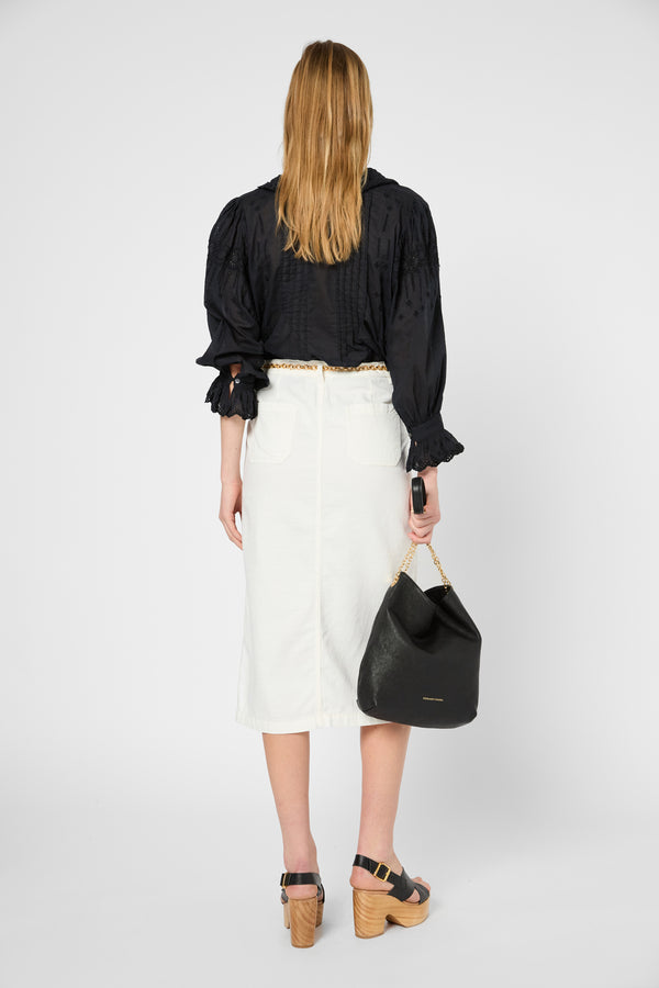 Gerard Darel Jupe Droite En Coton Et Lin - VICTORIA