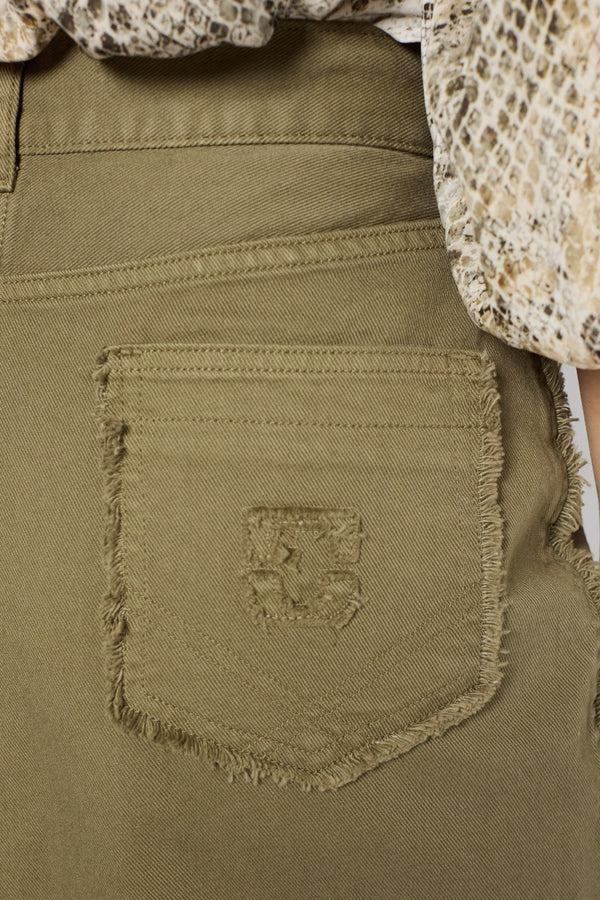 Gerard Darel Jupe Droite En Denim à Franges - DONNA