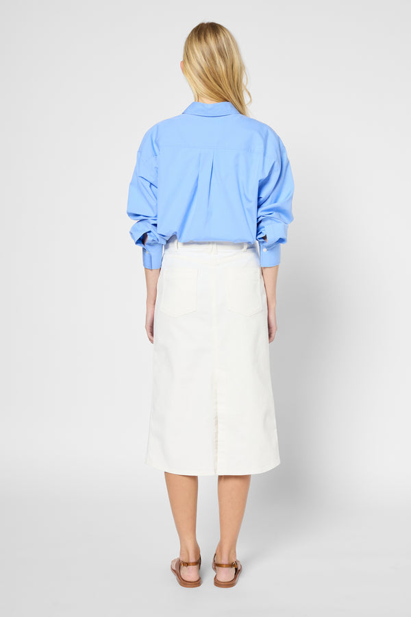 Gerard Darel Jupe Droite En Denim Blanc - EMMA