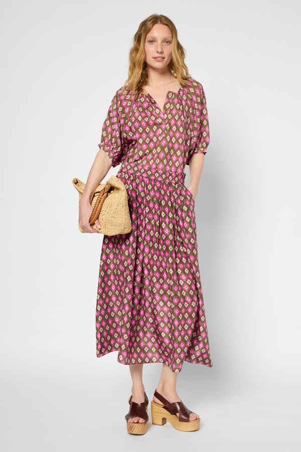 gerard darel Jupe imprimée en soie - VICKIE