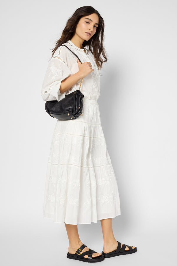 Gerard Darel Jupe Longue En Coton à Broderies - VERA