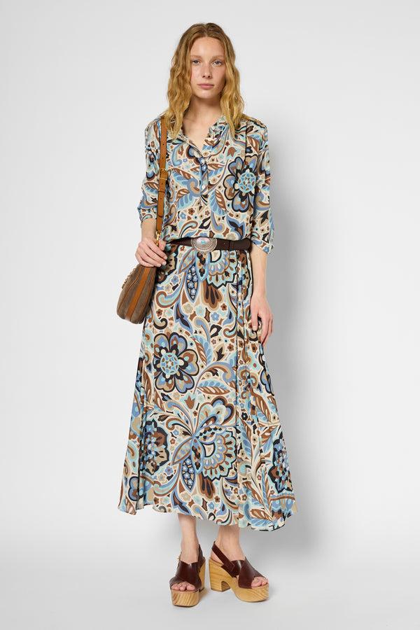 gerard darel Jupe midi à fleurs vintage - VANESSA