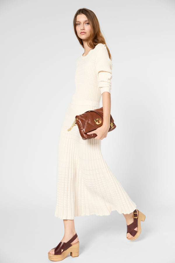 Gerard Darel Jupe Midi En Maille - VALONIA